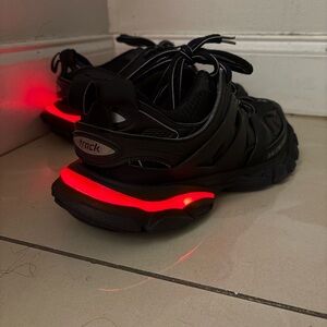 Balenciaga Black Sneakers with Red LED Accent